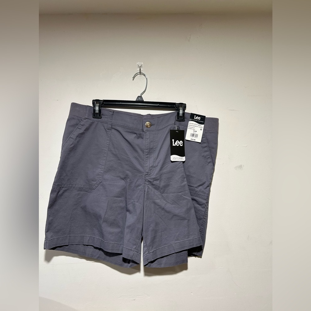 Lee Sz 18 NWT Midrise Bermuda Regular Fit Stormy Gray Shorts